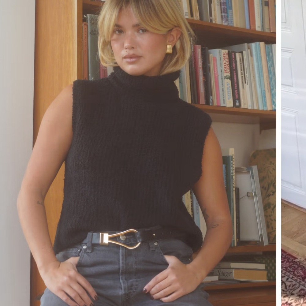 Djerf Avenue Turtleneck Top Black